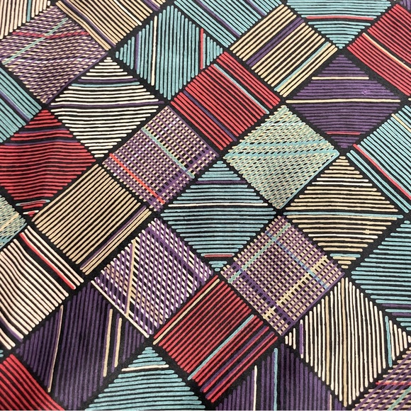 VTG Y2K 90’s SUMMA Silk Geometric Patchwork Print Button-Up Shirt XL Multicolor - Picture 9 of 14